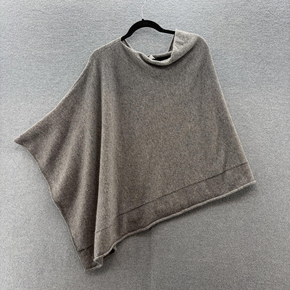 Giesswein Poncho Womens One Size Gray Wool Knit Asymmetrical Pullover